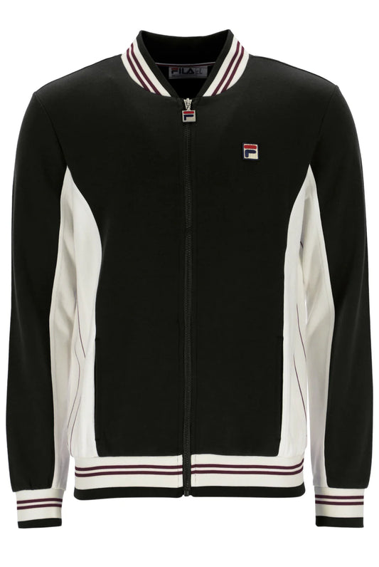 Fila Vintage Men's Settanta 2 Track Top Black / Gardenia / Fig / Charcoal