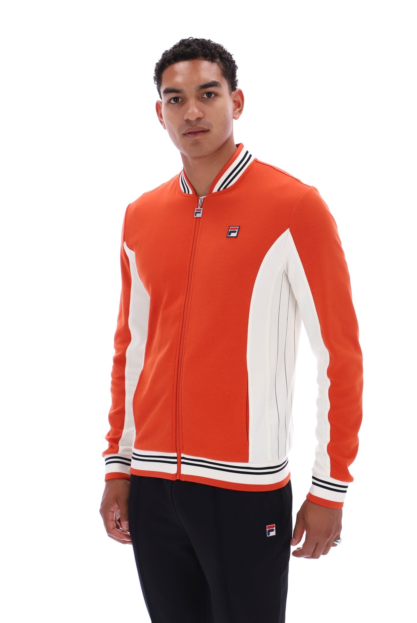 Fila Vintage Men's Settanta 2 Track Top Burnt Ochre / Gardenia / Black