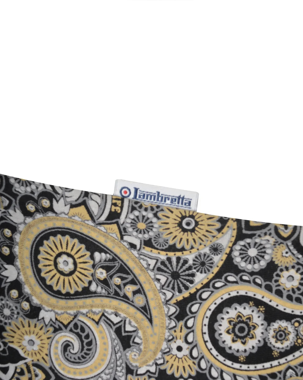 Lambretta SS0031 Paisley Brand Polo Shirt Black / Grey