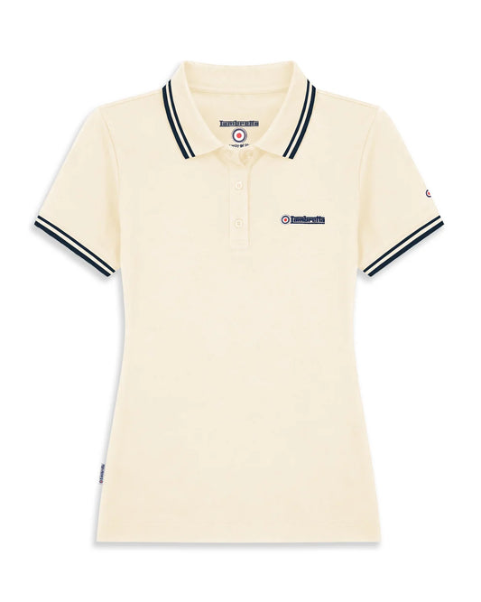 Lambretta Ladies SS0983 Twin Tipped Polo Shirt Ecru / Navy
