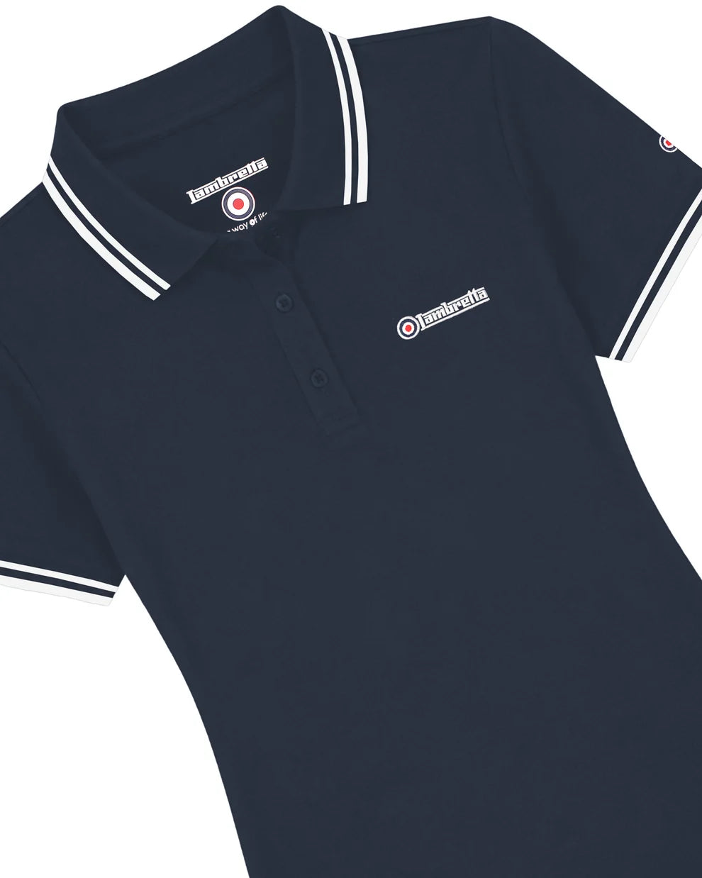 Lambretta Ladies SS0983 Twin Tipped Polo Shirt Navy / White