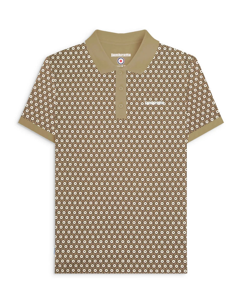 Lambretta SS1229 Geo Roundel Polo Shirt Lead Grey