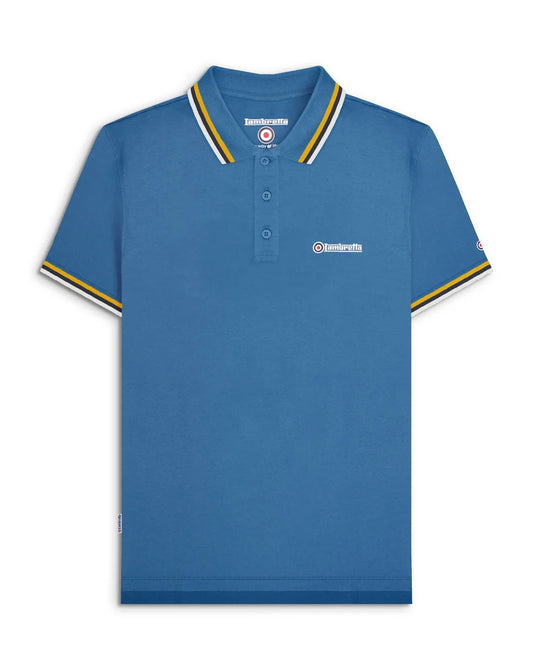 Lambretta SS1650 Triple Tipped Polo Shirt Dark Blue / Gold / Navy / Jet Stream
