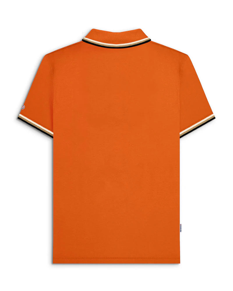 Lambretta Men's SS1650 Triple Tipped Polo Shirt Desert Sun / Silver / Cashew / Black