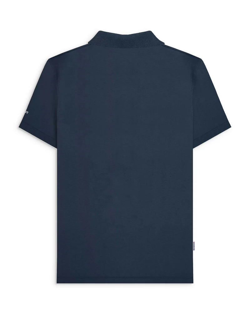 Lambretta Men's SS6014 Badges Polo Shirt Navy Blue