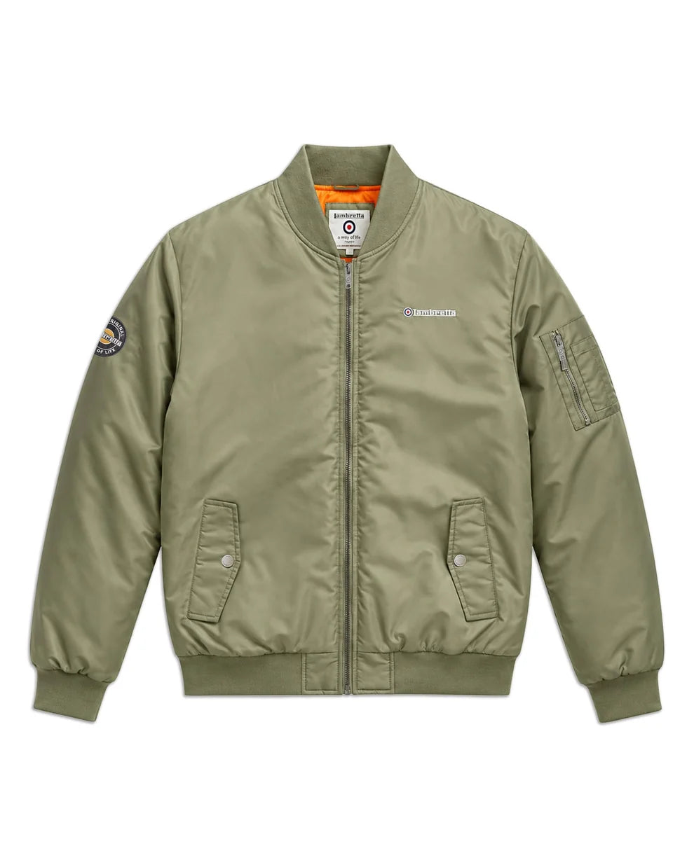 Lambretta SS7061 MA-1 Bomber Jacket Khaki Green