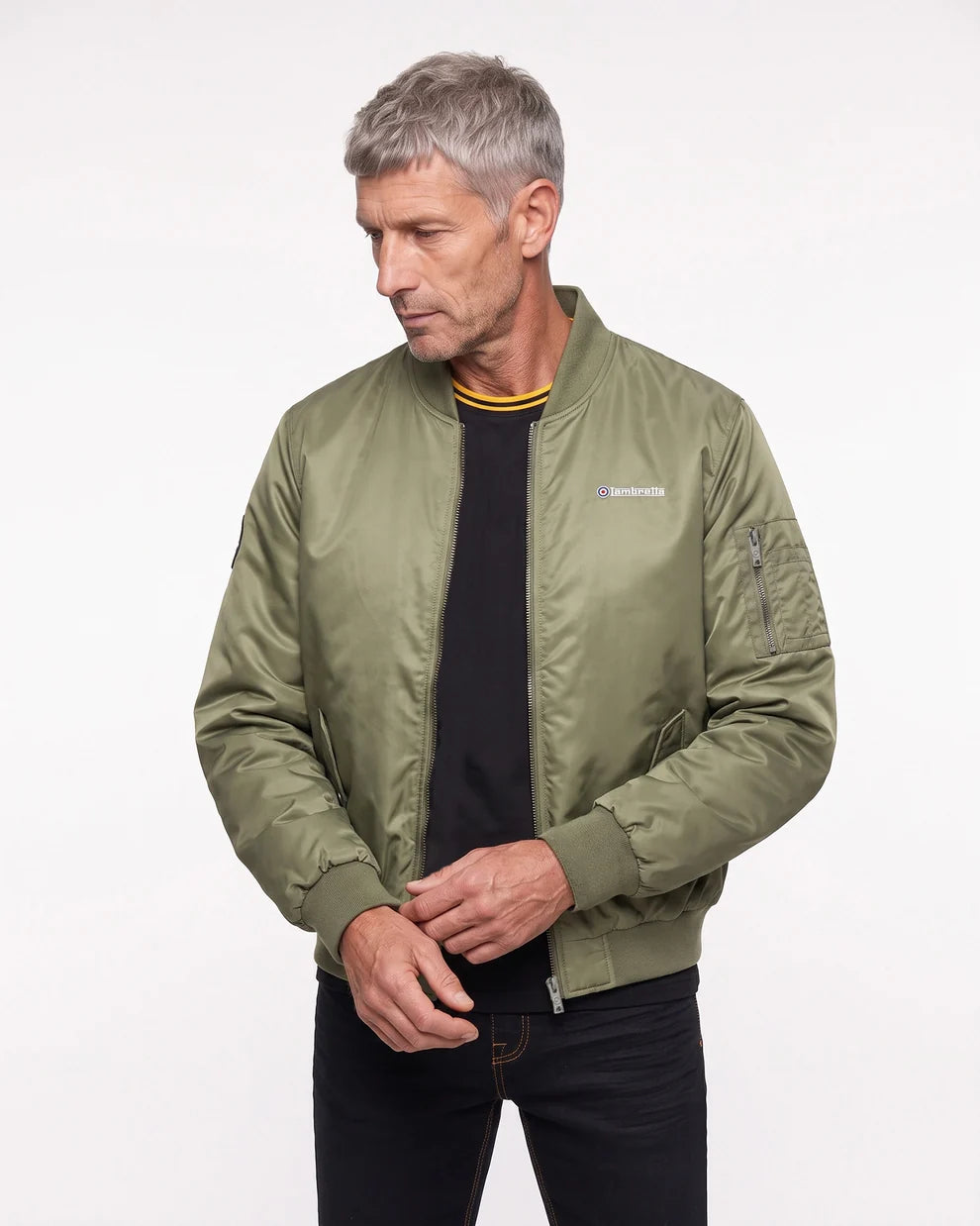 Lambretta SS7061 MA-1 Bomber Jacket Khaki Green