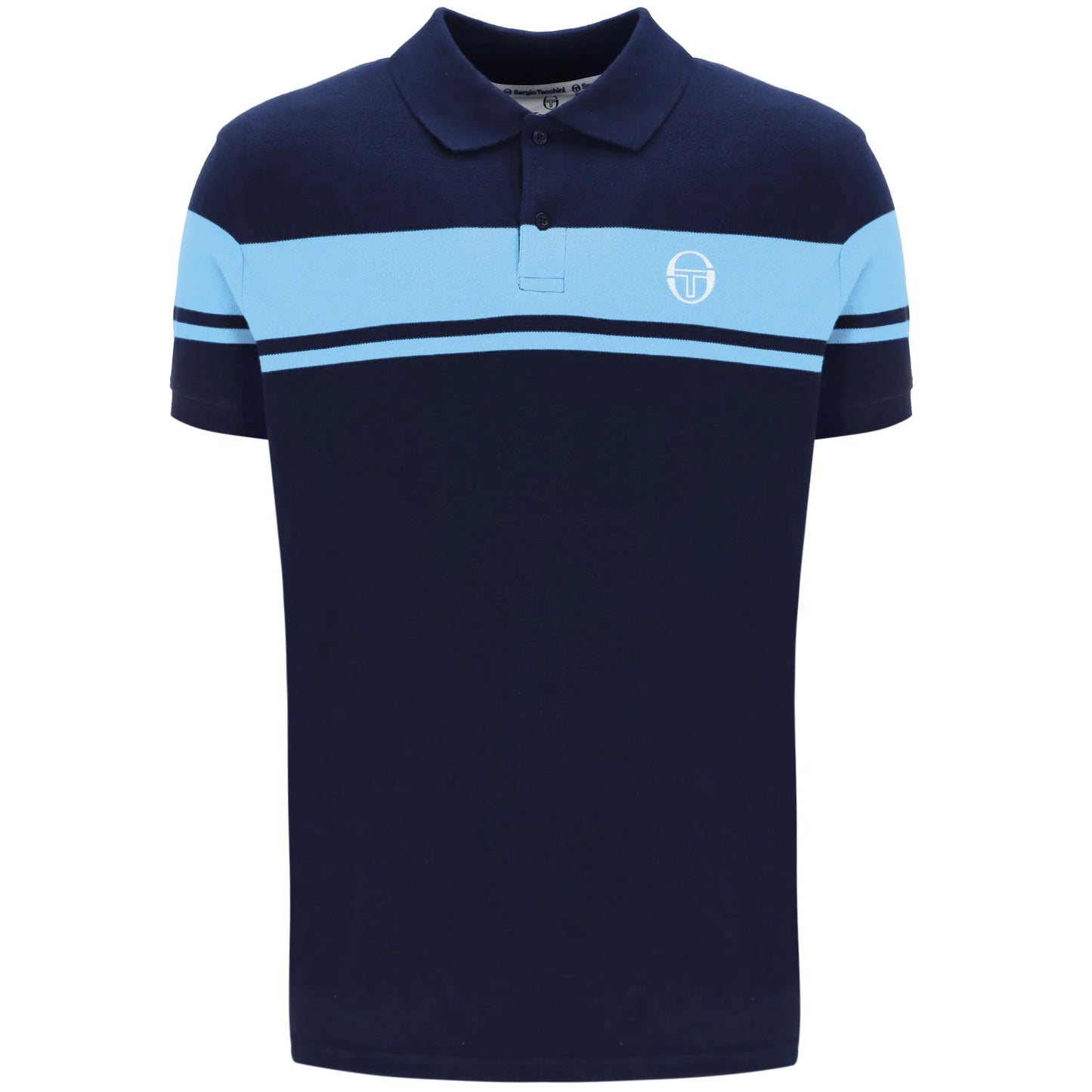 Sergio Tacchini Men's STM14554 SS Young Line Polo Shirt Maritime Blue / Baltic Sea