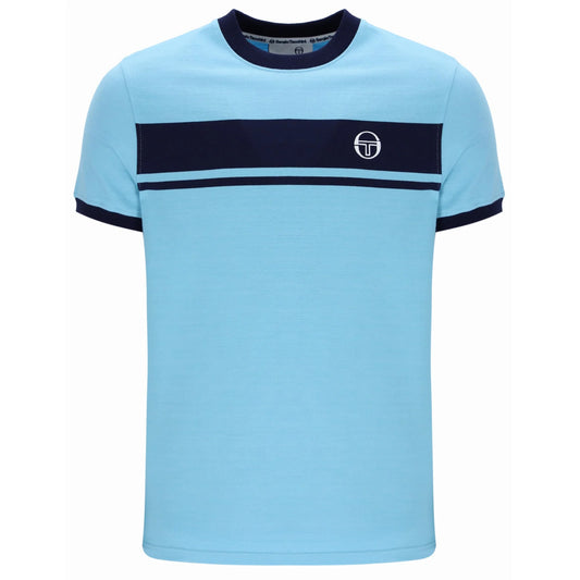 Sergio Tacchini Men's STM14593 SS Master Crew Neck T Shirt Baltic Sea Blue