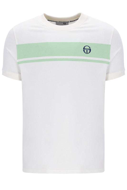 Sergio Tacchini Men's STM14593 SS Master Crew Neck T Shirt Gardenia / Quiet Green