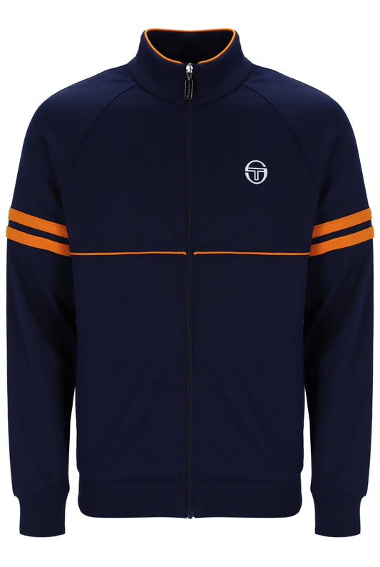 Sergio Tacchini Men's Orion Track Top Maritime Blue / Orange Pepper