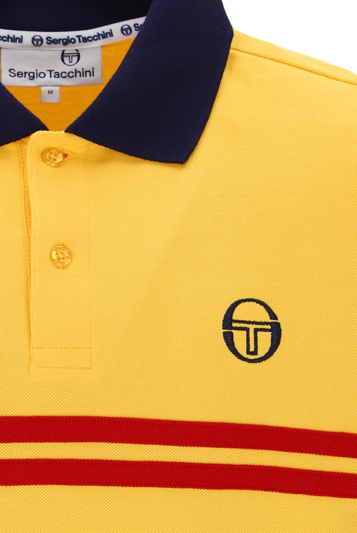 Sergio Tacchini Men's STM14366 Supermac Polo Shirt Daffodill / Maritime Blue