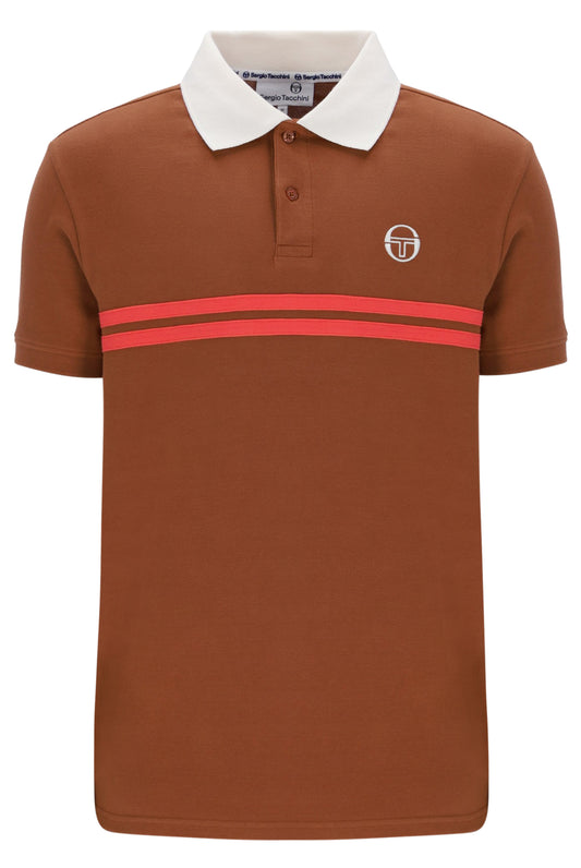 Sergio Tacchini Men's STM14366 Supermac Polo Shirt Mocha Bisque / Gardenia