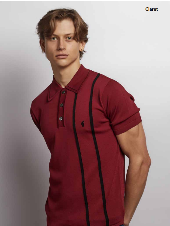 Gabicci Vintage Men's V57GM23 Beckenham Polo Shirt Claret Red