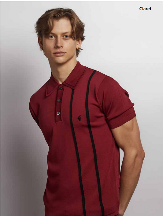 Gabicci Vintage Men's V57GM23 Beckenham Polo Shirt Claret Red