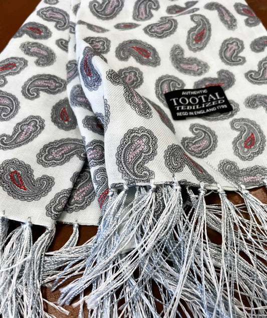 Tootal Men's TB9229 Paisley Rayon Scarf Steel