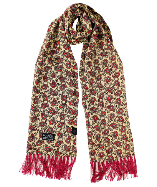 Tootal Men's TB8201 Paisley Rayon Scarf Clotted Cream