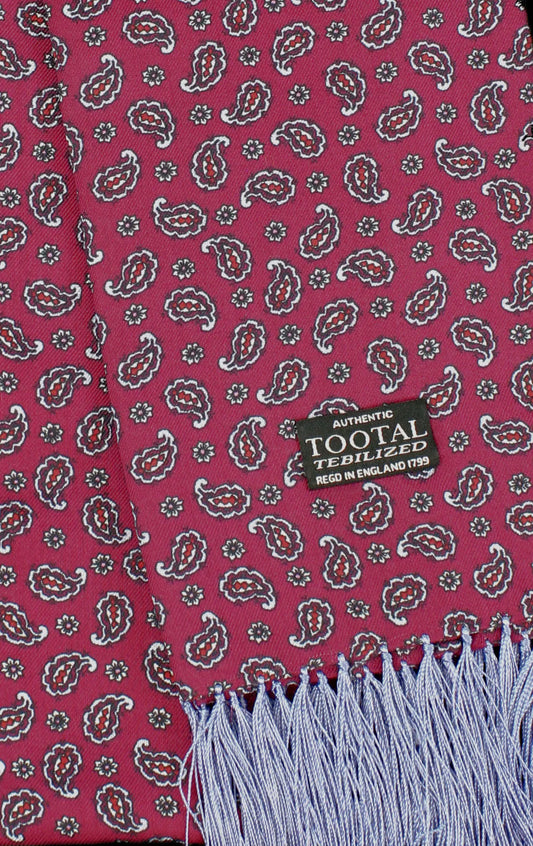 Tootal Men's TB9233 Mini Paisley Rayon Scarf Wine / Blue
