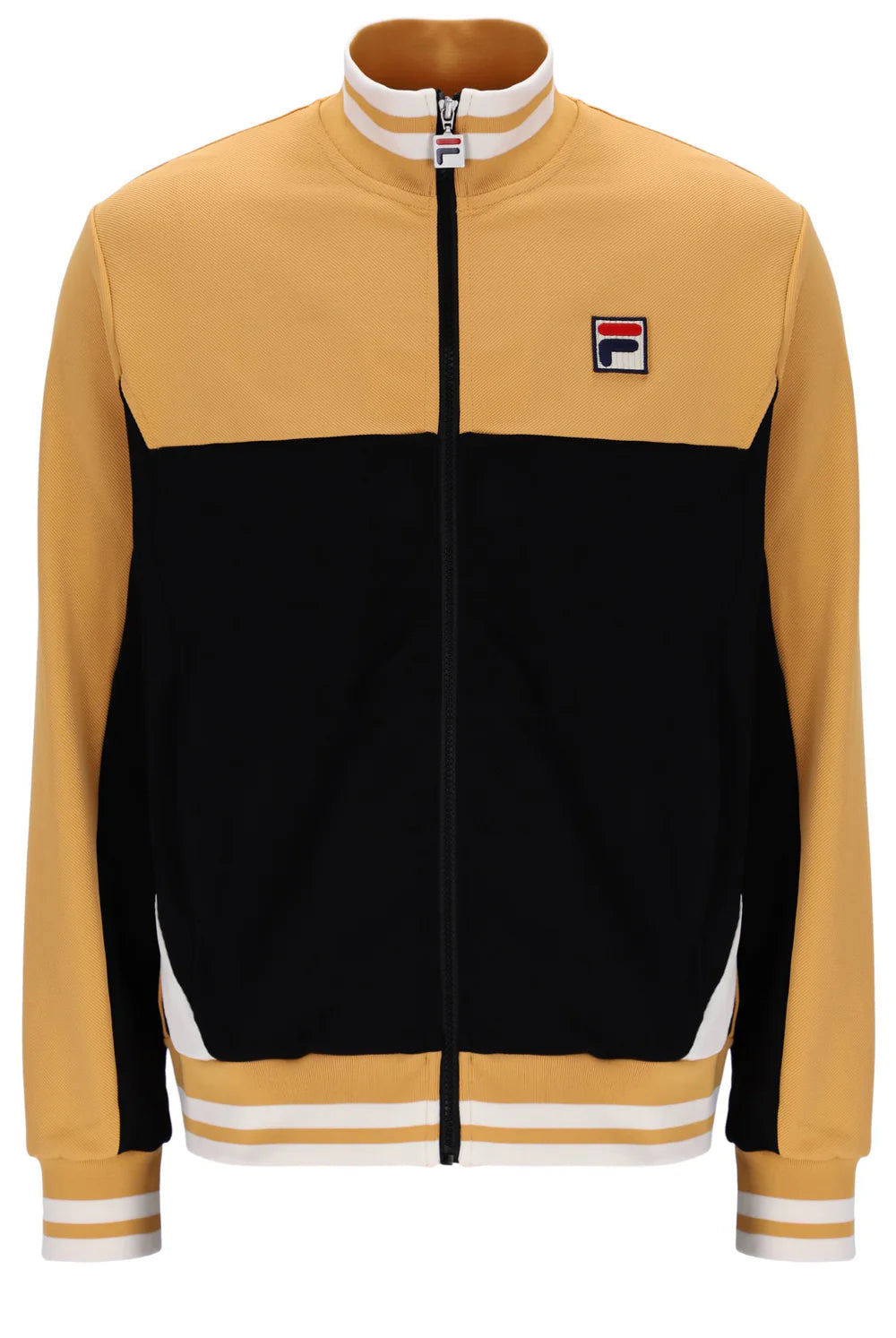 Fila Vintage Men's Tiebreaker Funnel Track Top Oak Buff / Black / Gardenia