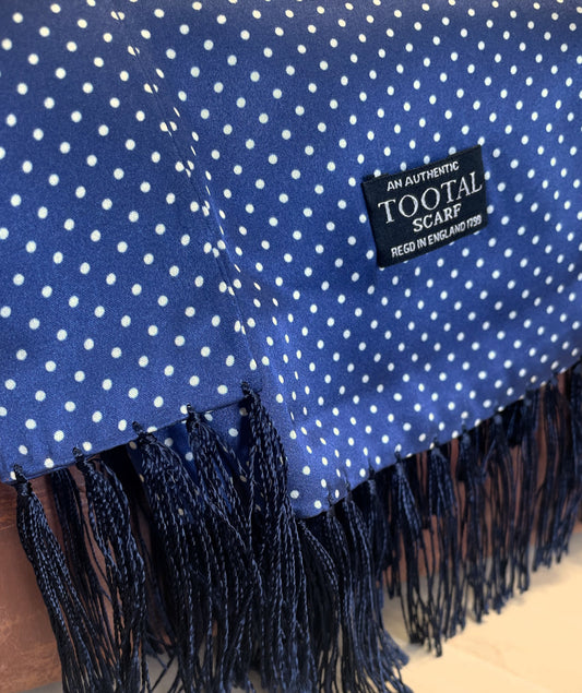 Tootal Men's TL3805 Polka Dot Print Silk Scarf French Blue