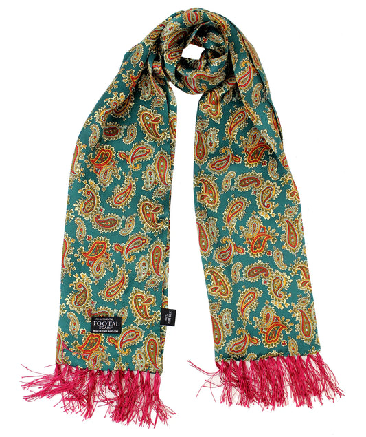 Tootal Men's TV5938 Paisley Silk Scarf Racing Green