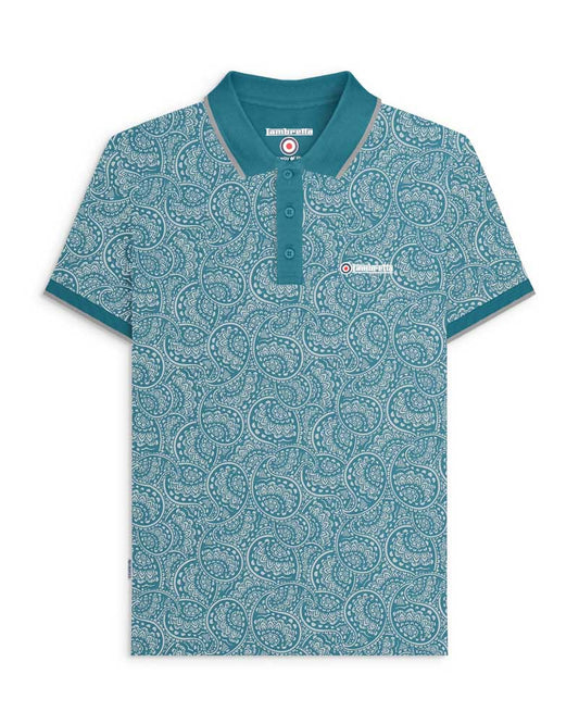 Lambretta Men's SS1513 Paisley Tonal Polo Shirt Gulf Coast