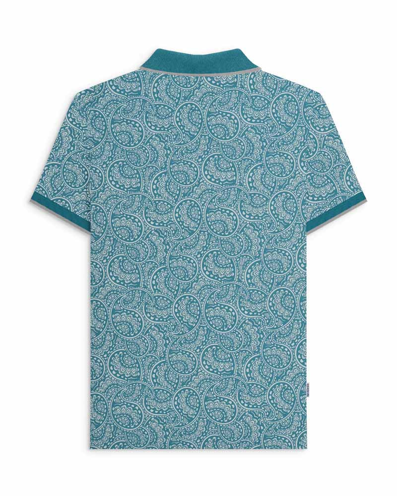 Lambretta Men's SS1513 Paisley Tonal Polo Shirt Gulf Coast