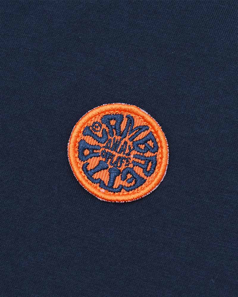 Lambretta Men's SS1325 Badge Logo Polo Shirt Navy Orange