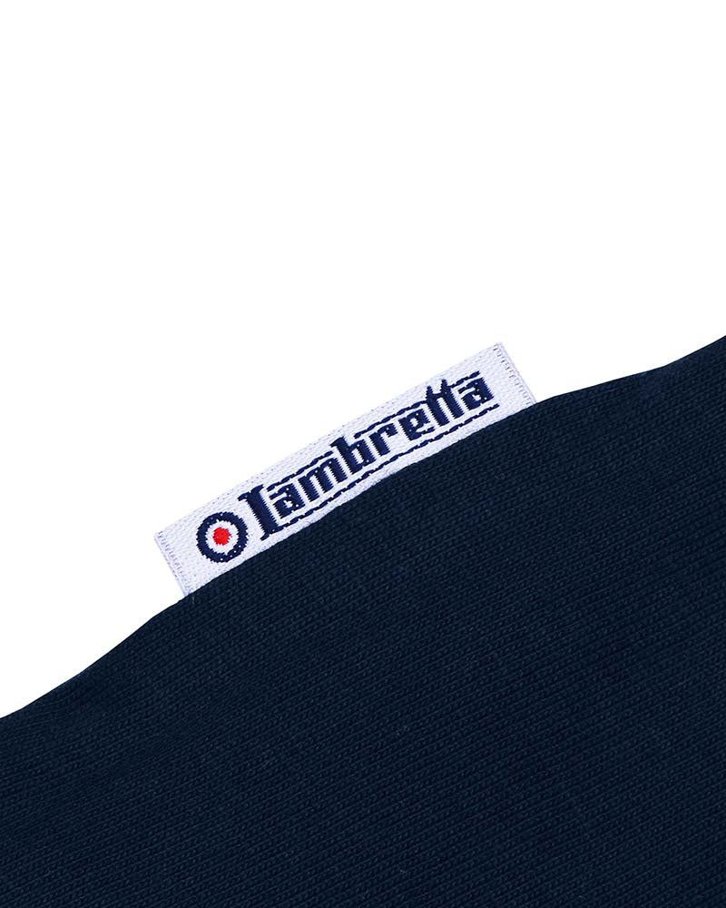 Lambretta Men's SS9107 Two Tone Panel Polo Shirt Navy Blue