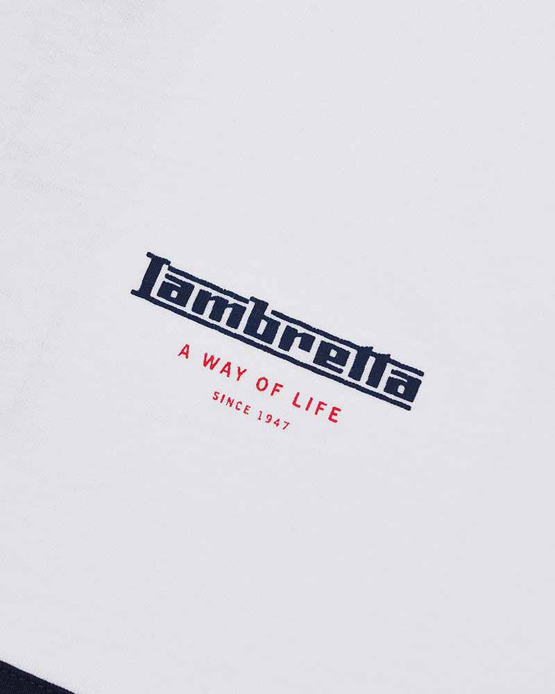 Lambretta Men's SS1321 Classic Stripe Polo Shirt White