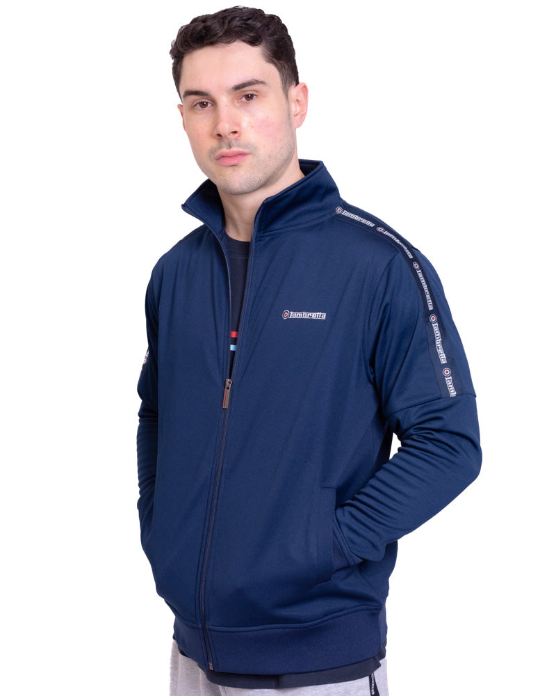 Lambretta Men's SS1100 Half Taped Track Jacket Navy Blue