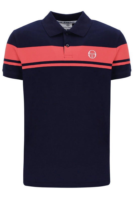 Sergio Tacchini Men's STM14554 SS Young Line Polo Shirt Maritime Blue / Dubarry