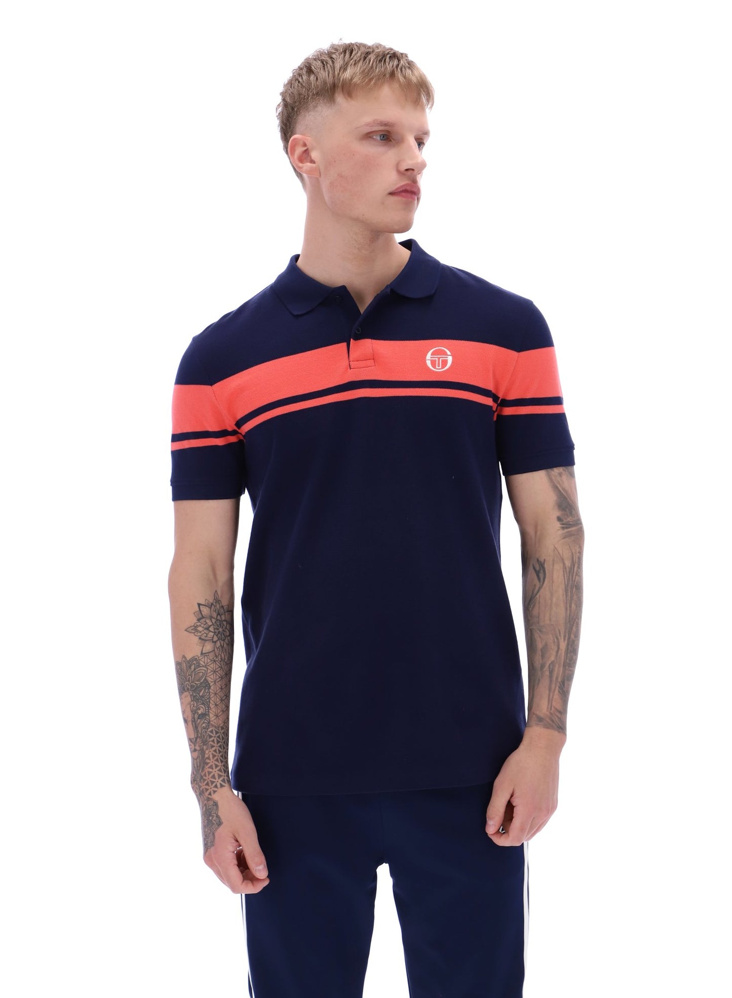 Sergio Tacchini Men's STM14554 SS Young Line Polo Shirt Maritime Blue / Dubarry