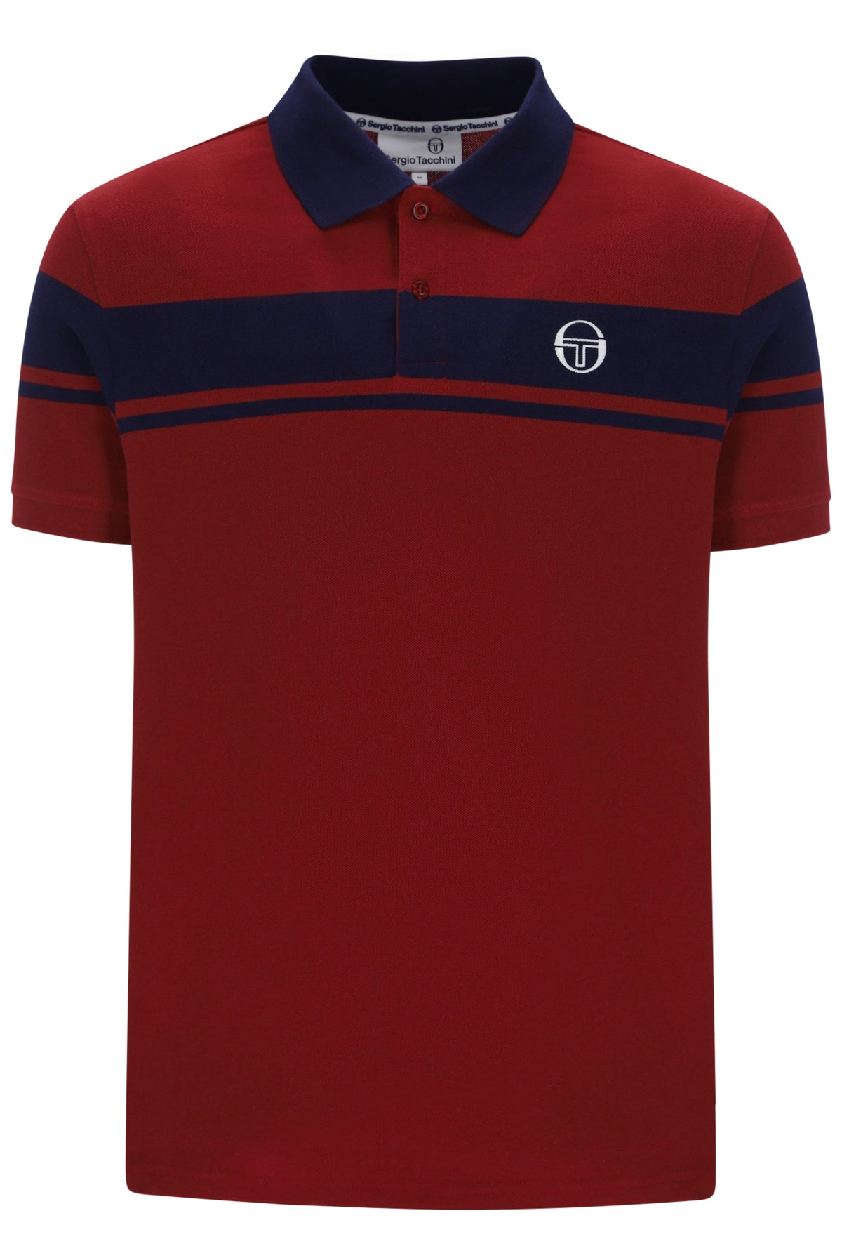 Sergio Tacchini STM14554 SS Young Line Polo Shirt Merlot / Maritime Blue
