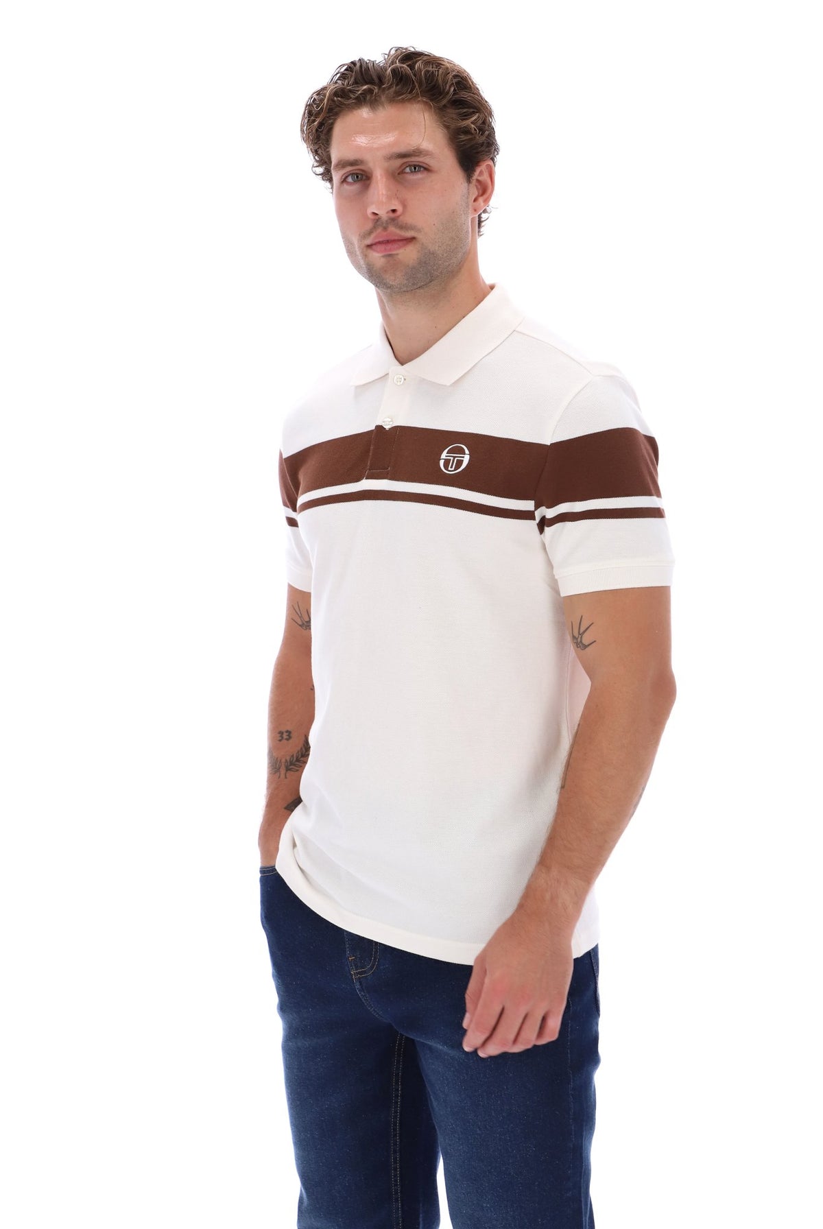Sergio Tacchini STM14554 SS Young Line Polo Shirt Gardenia / Potting Soil