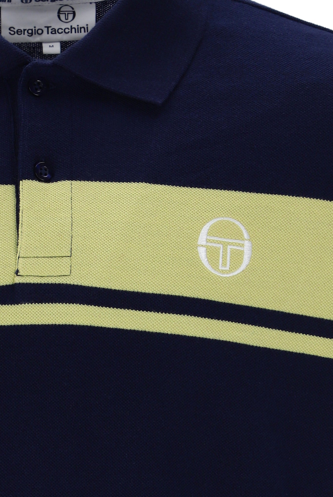 Sergio Tacchini Men's STM14554 SS Young Line Polo Shirt Maritime Blue / Celery