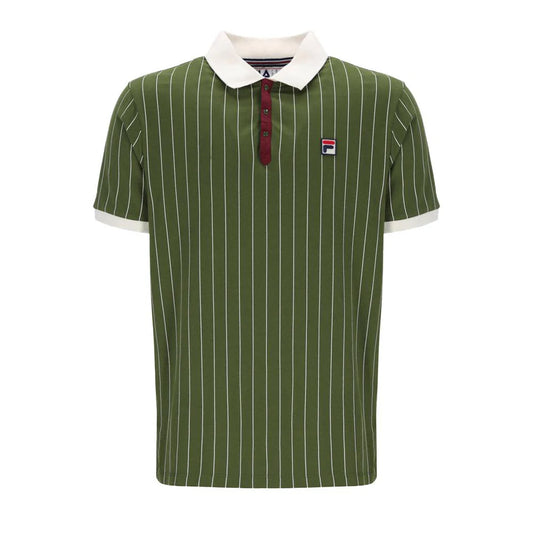 Fila Vintage Men's BB1 Classic Vintage Stripped Polo Shirt Chive Green