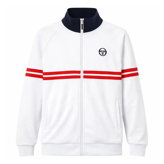 Sergio Tacchini Men's Dallas Track Top White / Maritime Blue / Adrenaline Rush
