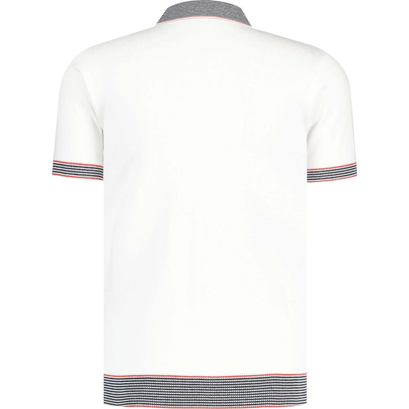Gabicci Vintage Men's V52GM12 Soul SS Button Polo Shirt White