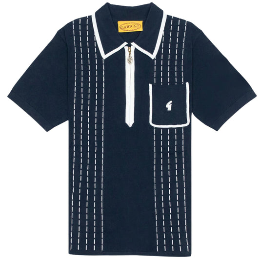 Gabicci Vintage Men's V56GM25 Darron SS Polo Shirt Navy Blue