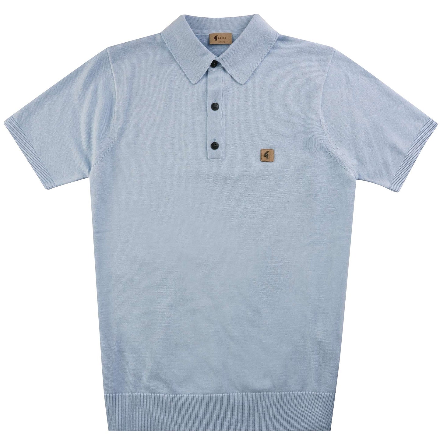 Gabicci Vintage Men's V54GK04 Jackson SS Knit Polo Shirt Azure Blue