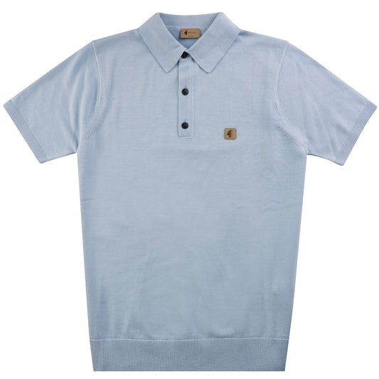 Gabicci Vintage Men's V54GK04 Jackson SS Knit Polo Shirt Azure Blue