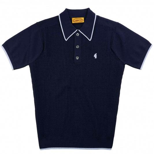 Gabicci Vintage Men's V54GM17 Malcolm SS Tipped Polo Shirt Navy Blue