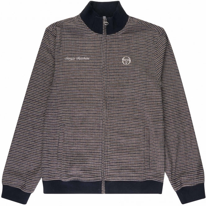 Sergio Tacchini Men's Blanchy Houndstooth Track Top Pelican