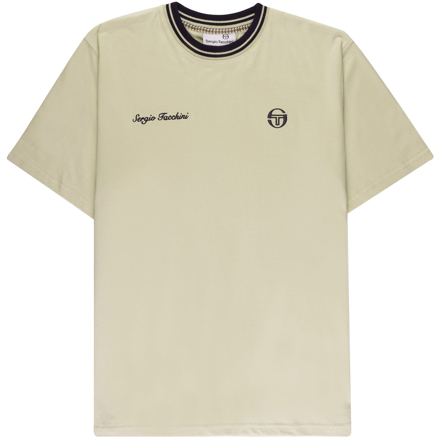 Sergio Tacchini Men's SS Gobert Crew Neck T Shirt Pelican Cream