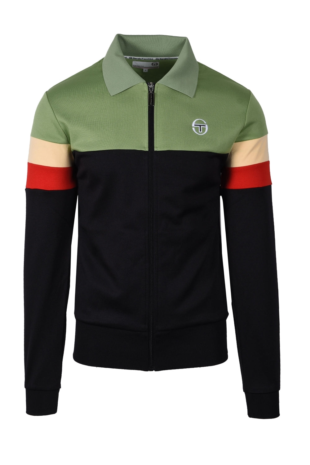 Sergio Tacchini Men's Tomme Track Top Black Jade Green