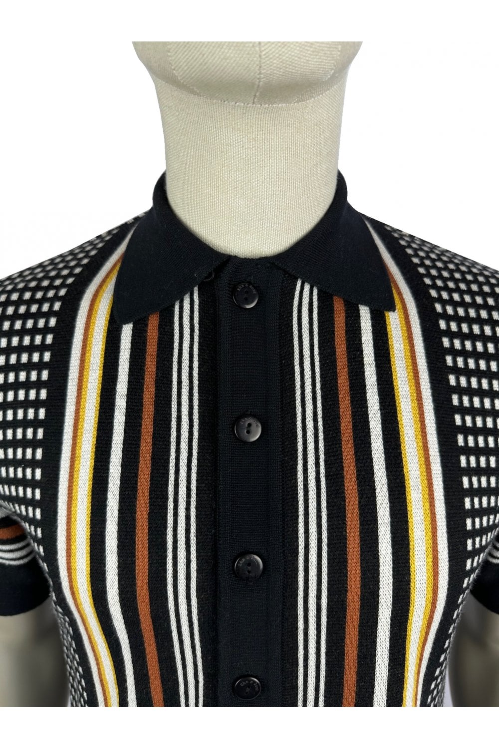 Ska & Soul Men's SS2528 SS Jacquard Fine Gauge Cardi Black