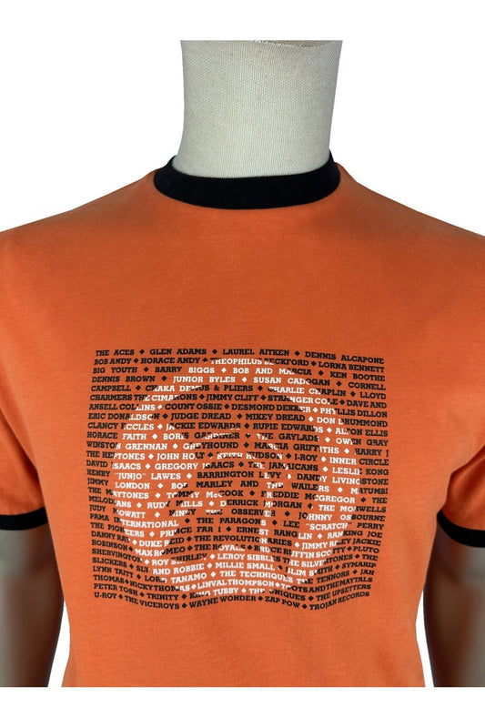 Trojan Records Men's TC1039 Artist Logo T Shirt Orange