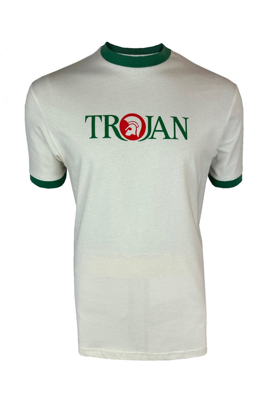 Trojan Records Men's TC1014 Logo Ringer T Shirt Ecru