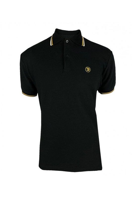 Trojan Records Men's TC1038 Twin Tipped Textured Polo Shirt Black